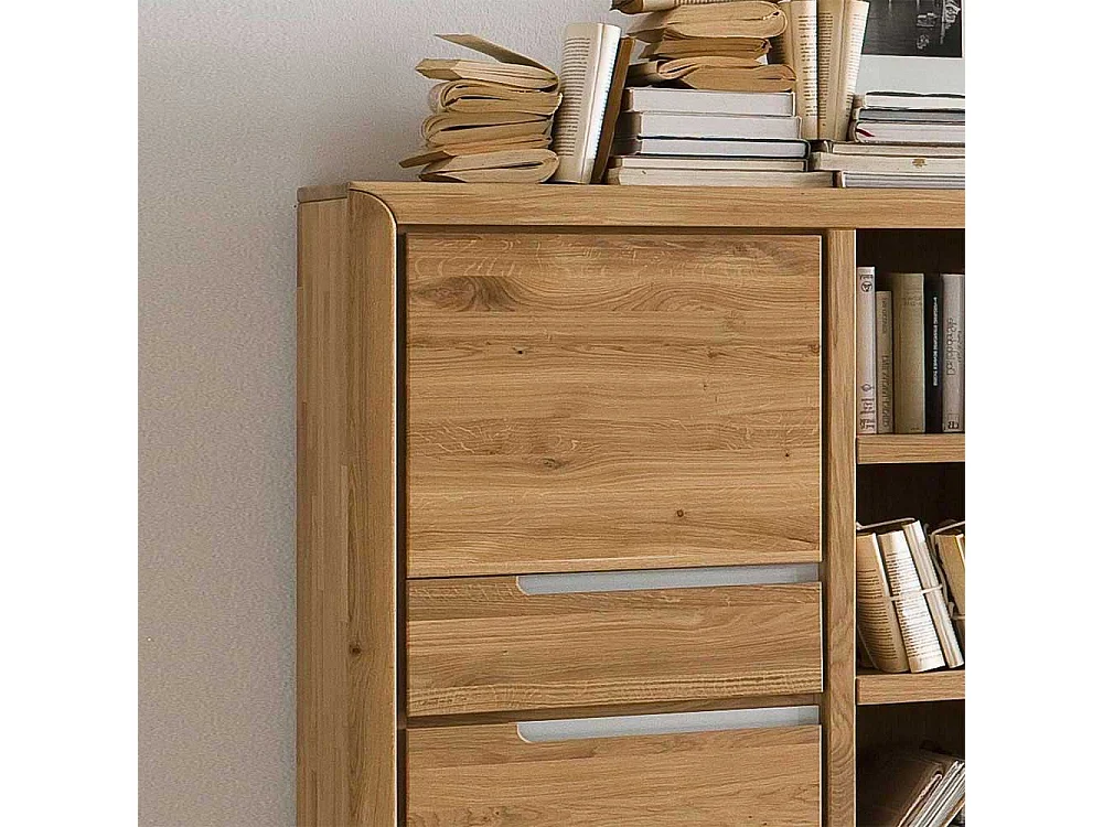 Echtholz Regal in Eiche Bianco geölt und gewachst zwei Türen