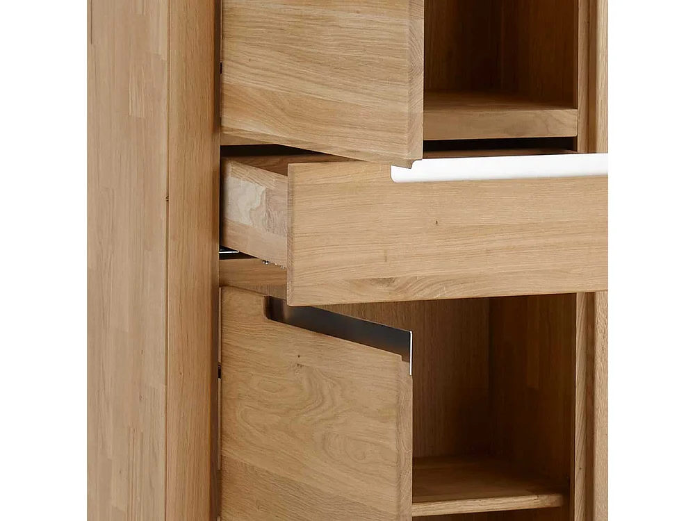 Echtholz Regal in Eiche Bianco geölt und gewachst zwei Türen