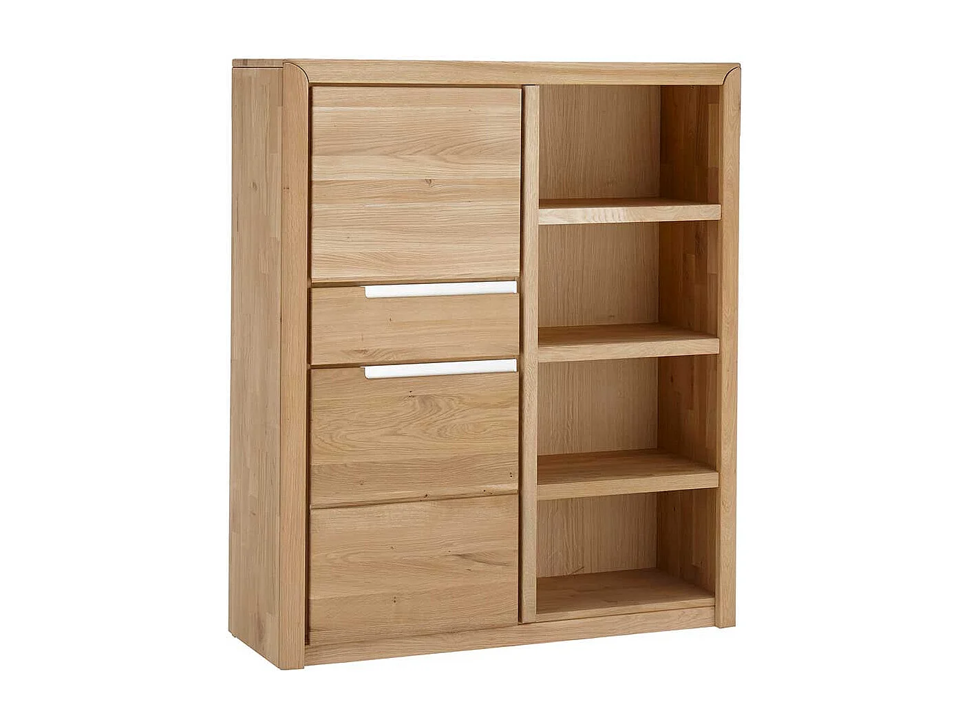 Echtholz Regal in Eiche Bianco geölt und gewachst zwei Türen