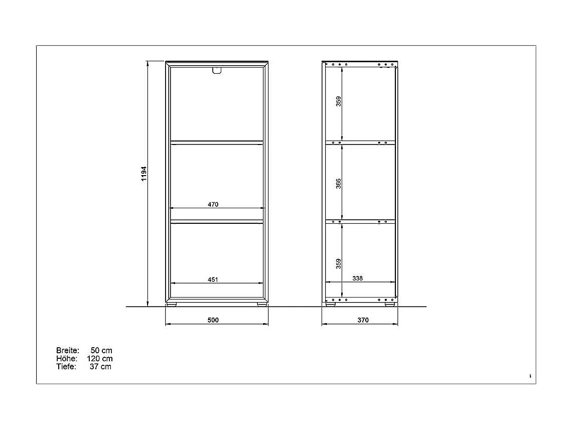 Ordnerregal in Weiß und Wildeiche Optik 50 cm breit