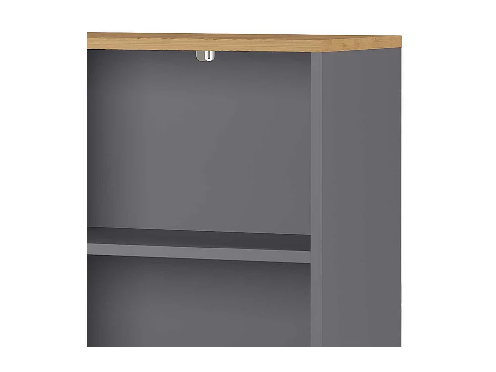 Ordnerregal in Dunkelgrau und Wildeiche Optik 80 cm breit