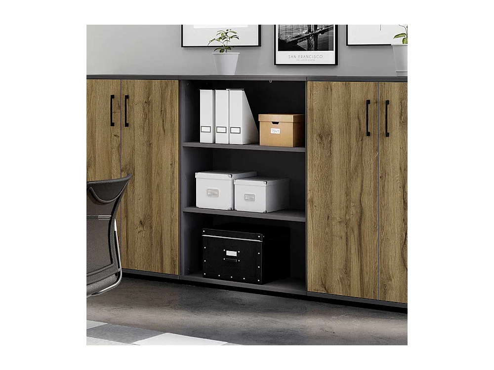 Büro Standregal in Dunkelgrau 80 cm breit