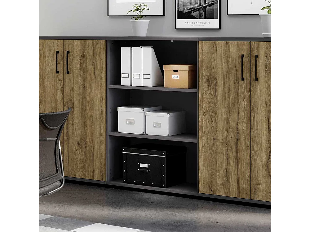 Büro Standregal in Dunkelgrau 80 cm breit