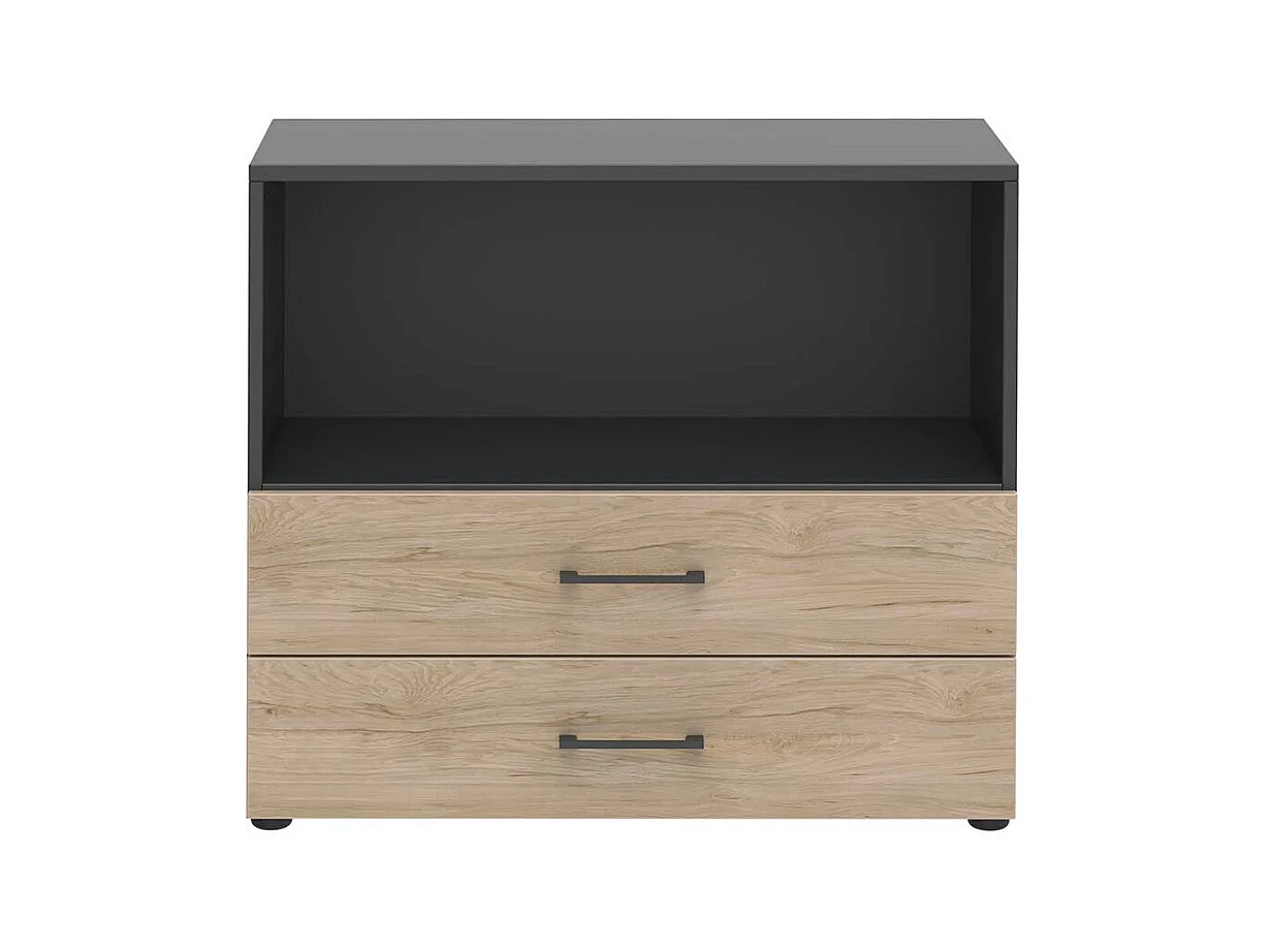 B�roregal f�r Akten in Anthrazit Hickory Holzoptik