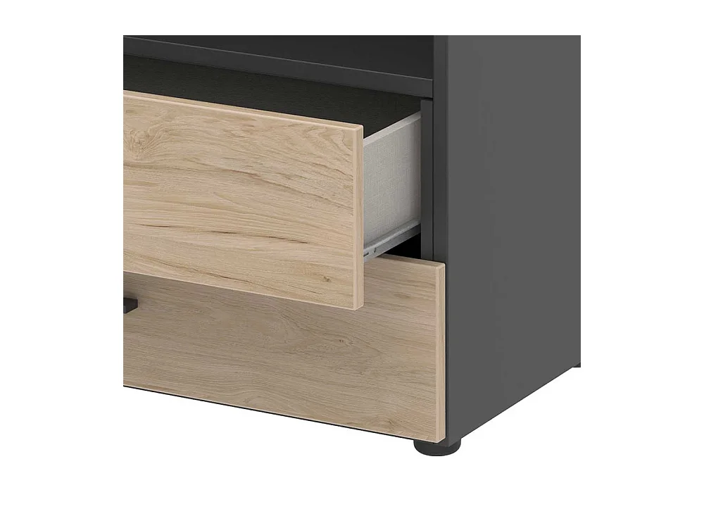 B�roregal f�r Akten in Anthrazit Hickory Holzoptik