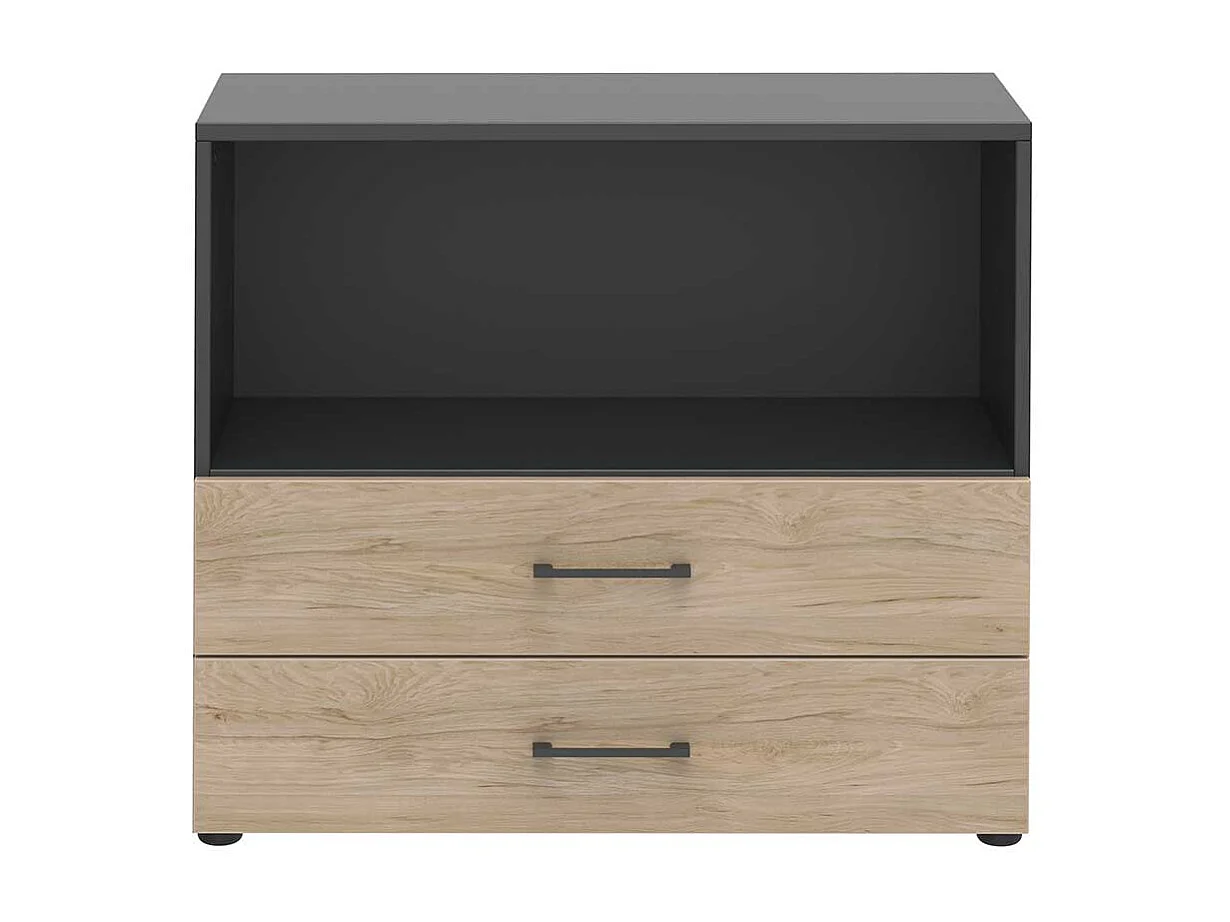 B�roregal f�r Akten in Anthrazit Hickory Holzoptik