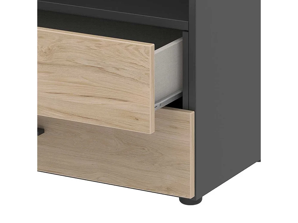 B�roregal f�r Akten in Anthrazit Hickory Holzoptik