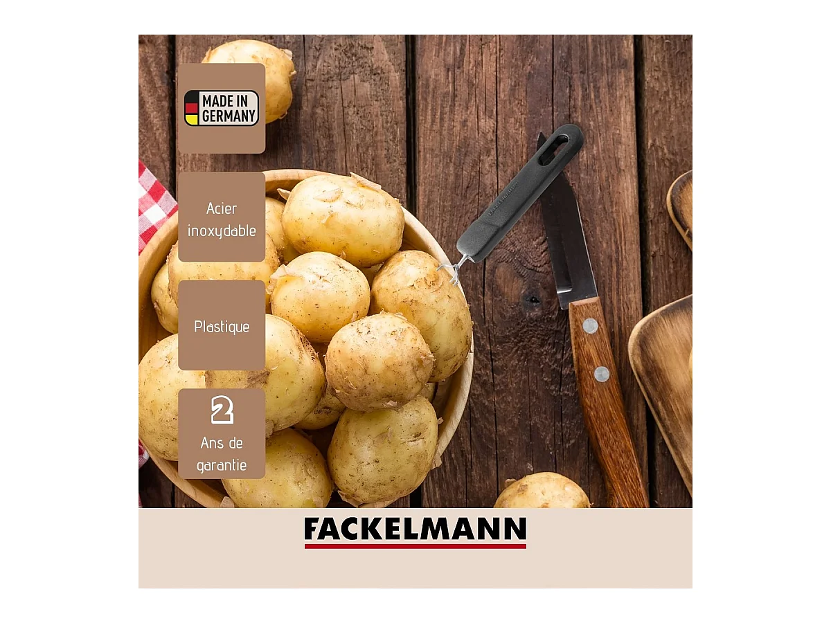 Duo Presse-purée à levier et Fourchette 3 dents pour pommes de terre Fackelmann