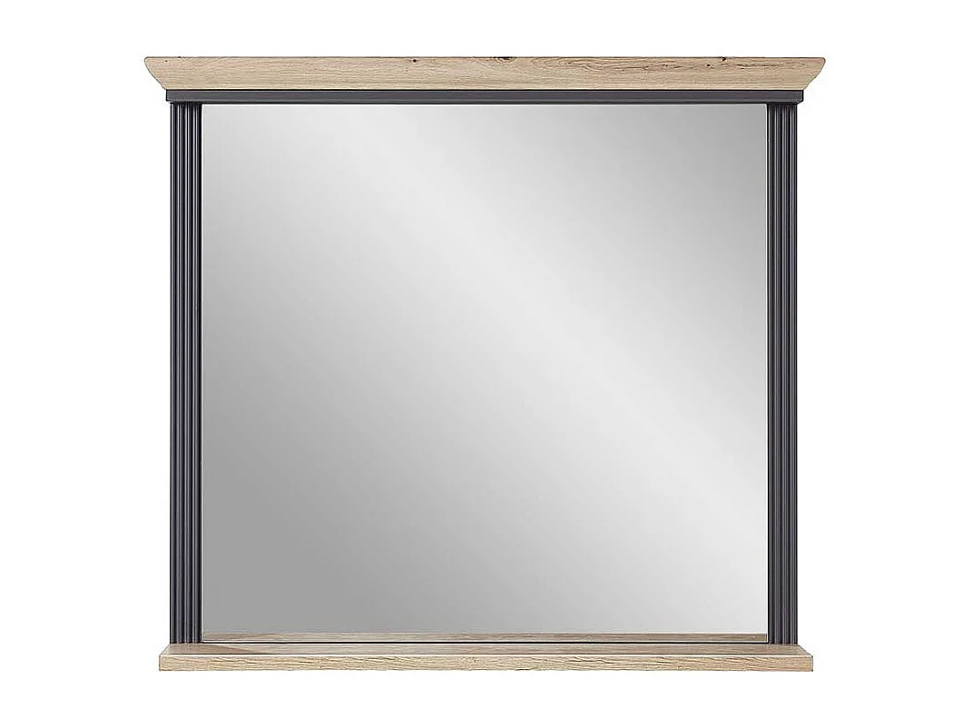 Garderoben Spiegel in Dunkelgrau und Eichefarben Landhausstil