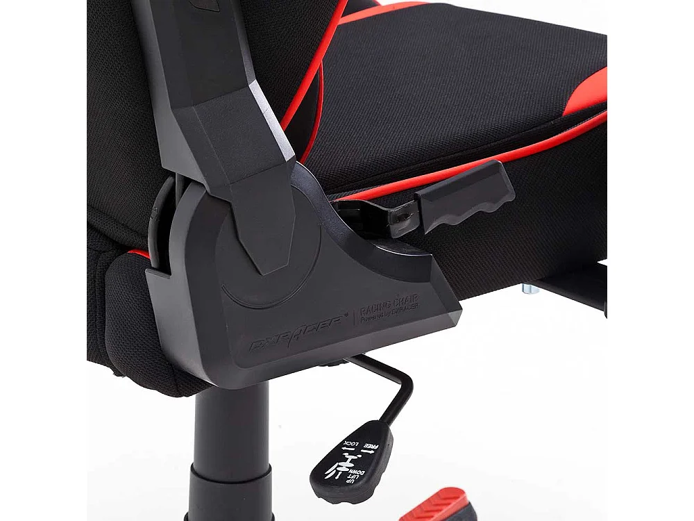 Gaming Sessel in Schwarz und Rot Lendenwirbelstütze