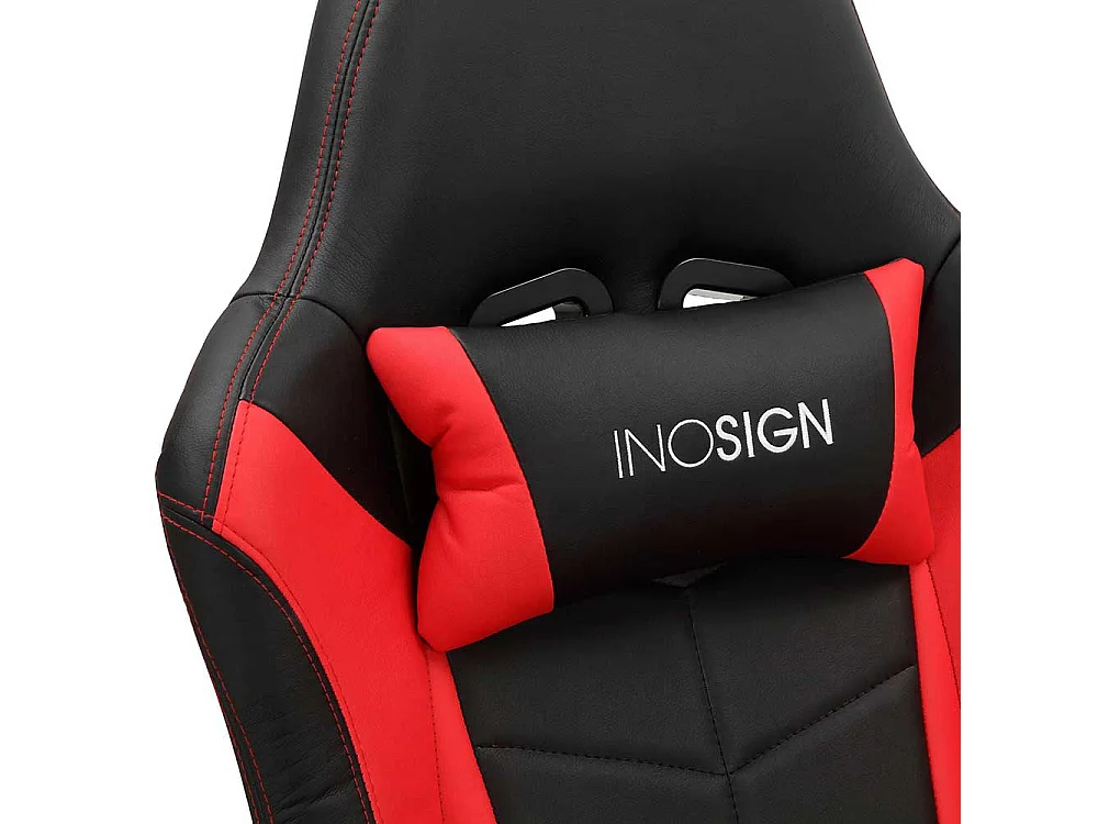 Moderner Gamingstuhl in Schwarz und Rot Liegefunktion