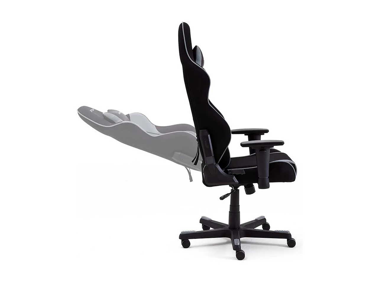 Computersessel in Schwarz und Grau verstellbaren Armlehnen