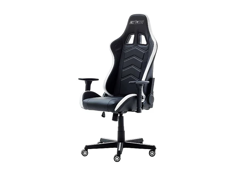 Gaming Sessel in Schwarz und Weiß verstellbaren Armlehnen