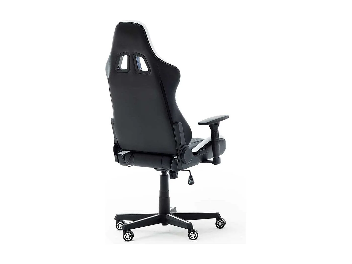 Gaming Sessel in Schwarz und Weiß verstellbaren Armlehnen