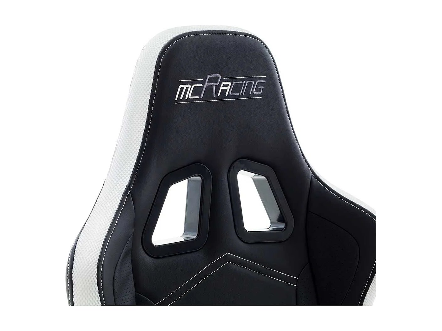 Gaming Sessel in Schwarz und Weiß verstellbaren Armlehnen