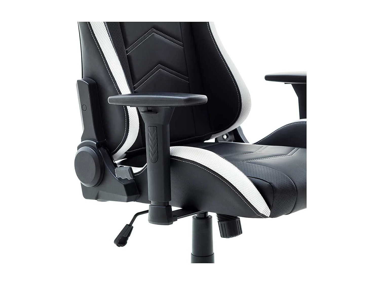 Gaming Sessel in Schwarz und Weiß verstellbaren Armlehnen