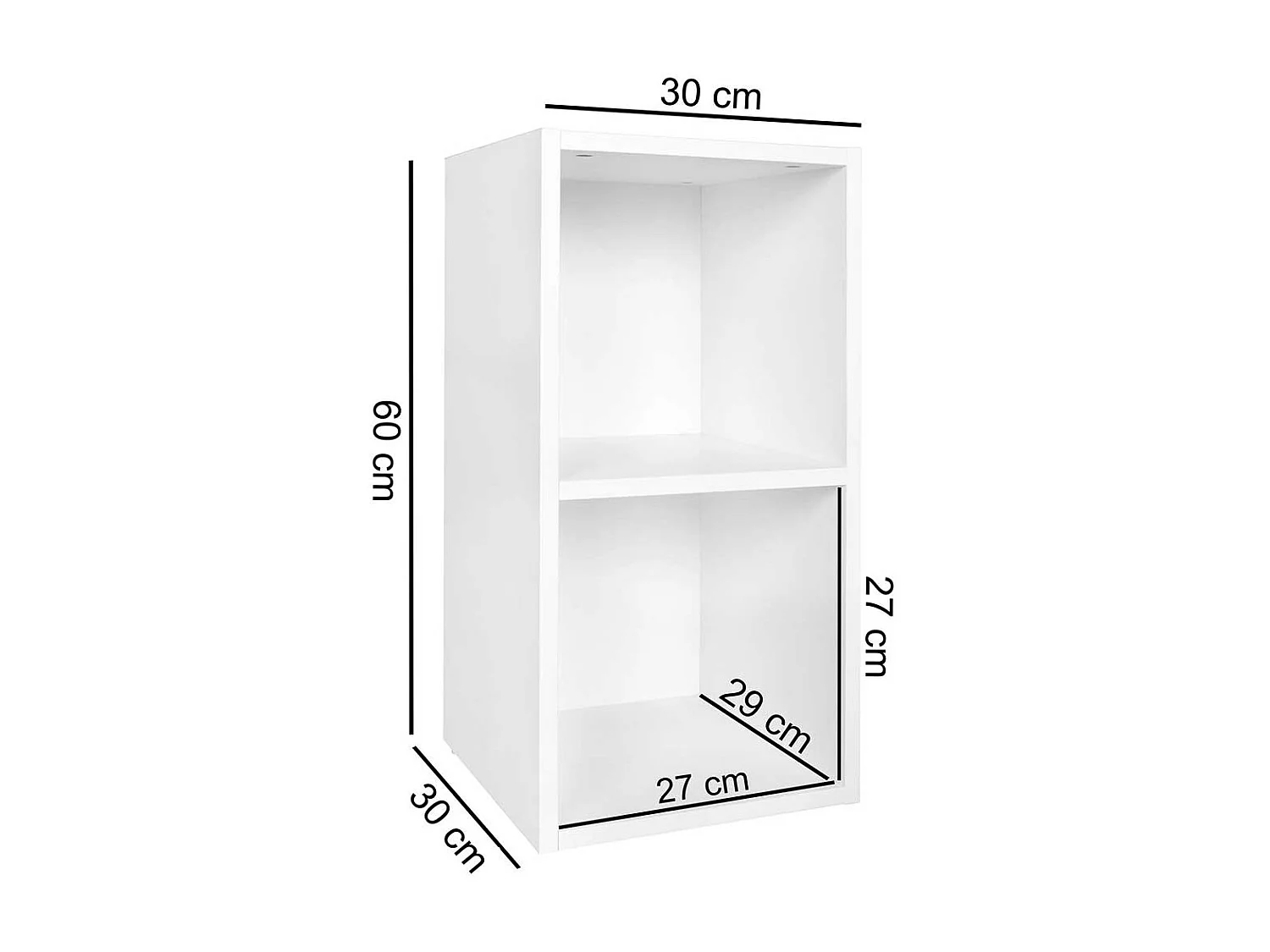 Bücher Regal weiss klein 60 cm hoch 30 cm breit