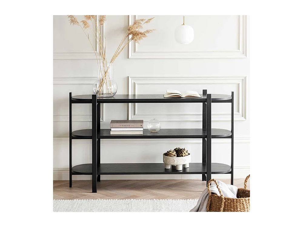 Esszimmerregal im Skandi Design schwarz lackiert