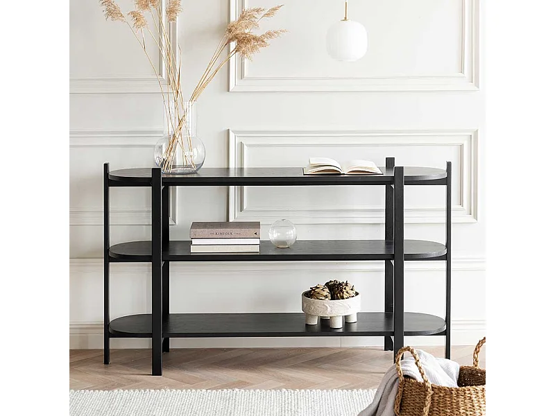 Esszimmerregal im Skandi Design schwarz lackiert