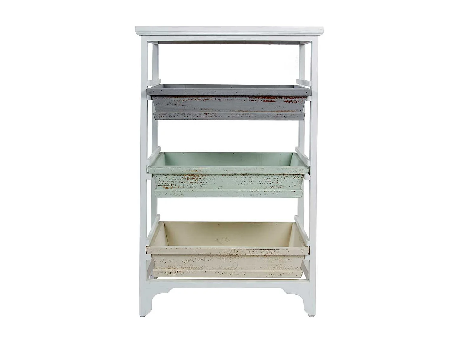 Standregal aus Holz mit herausnehmbaren Auszügen Shabby Chic Stil