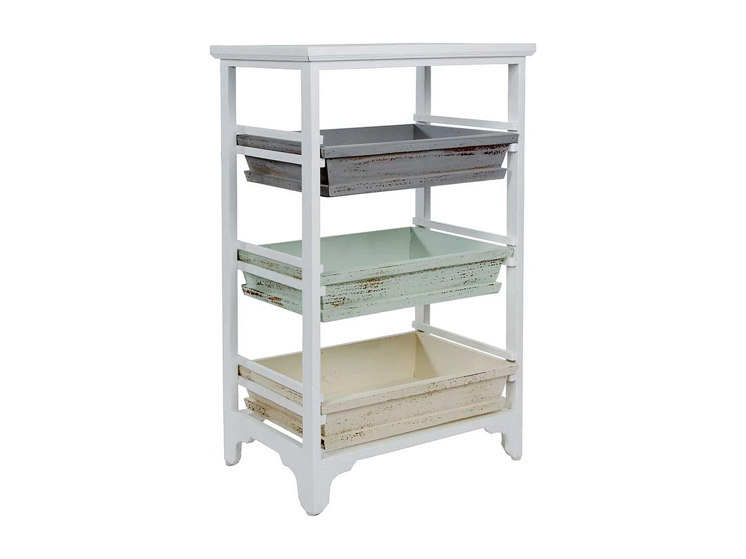 Standregal aus Holz mit herausnehmbaren Auszügen Shabby Chic Stil