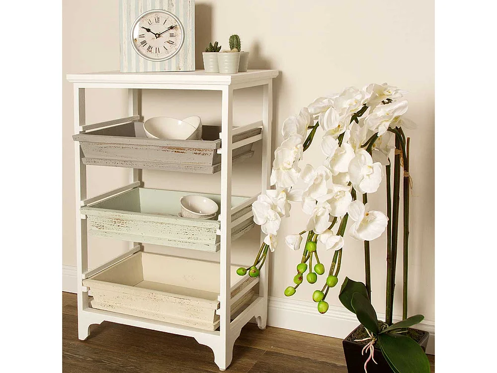 Standregal aus Holz mit herausnehmbaren Auszügen Shabby Chic Stil