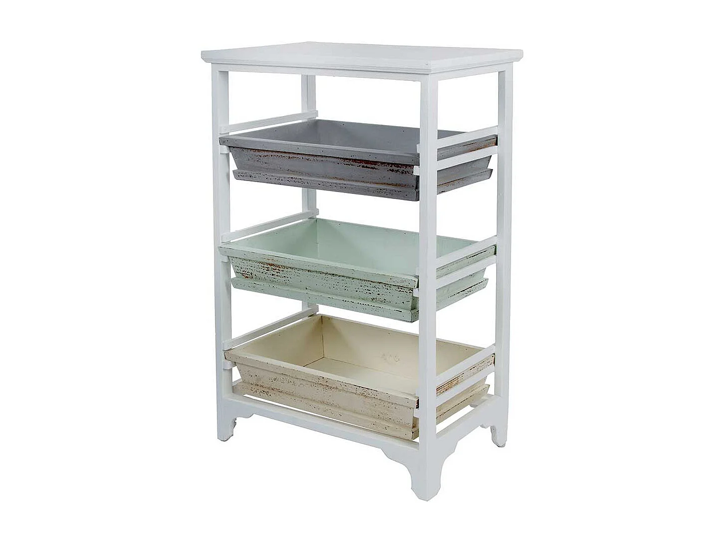 Standregal aus Holz mit herausnehmbaren Auszügen Shabby Chic Stil