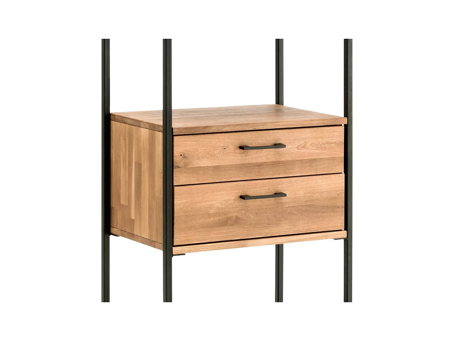 Bücherregal Regal aus Stahl und Wildeiche Massivholz