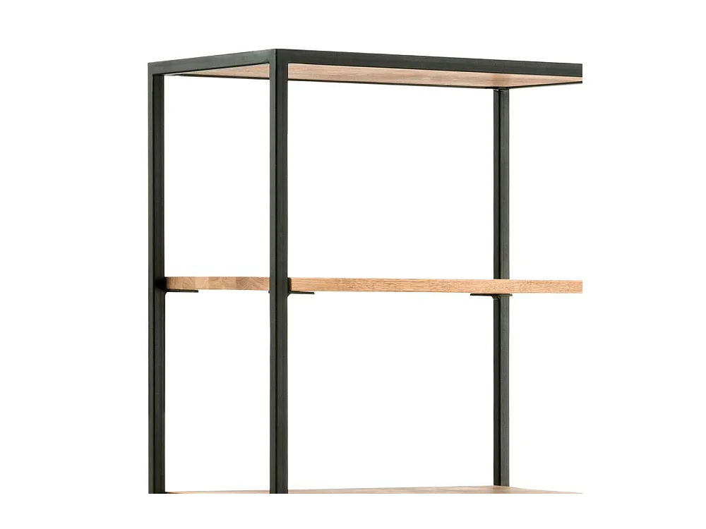 Bücherregal Regal aus Stahl und Wildeiche Massivholz