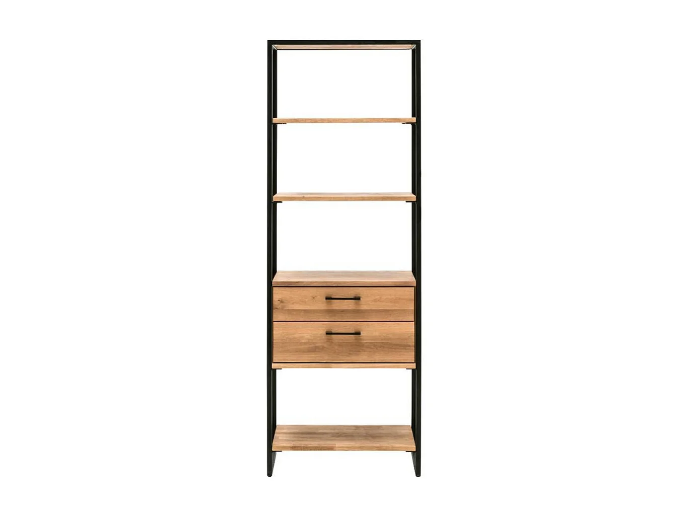 Bücherregal Regal aus Stahl und Wildeiche Massivholz