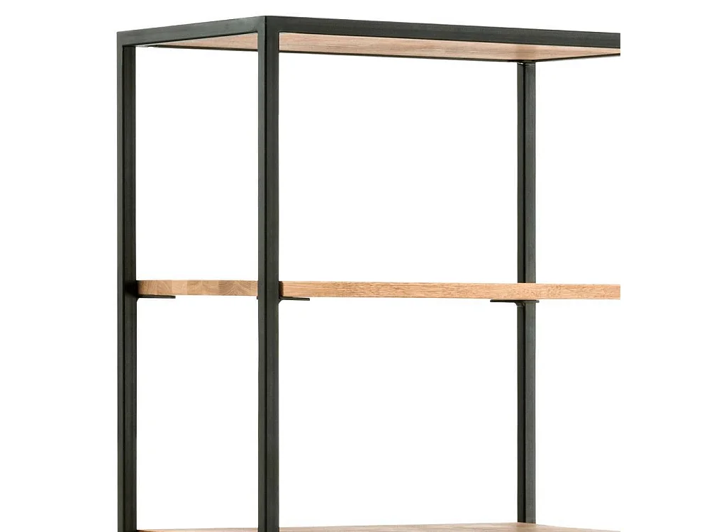 Bücherregal Regal aus Stahl und Wildeiche Massivholz