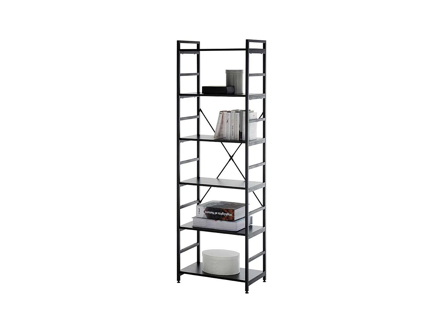 Industriestil Buecherregal in Schwarz 60 cm breit - unterschiedliche Höhen