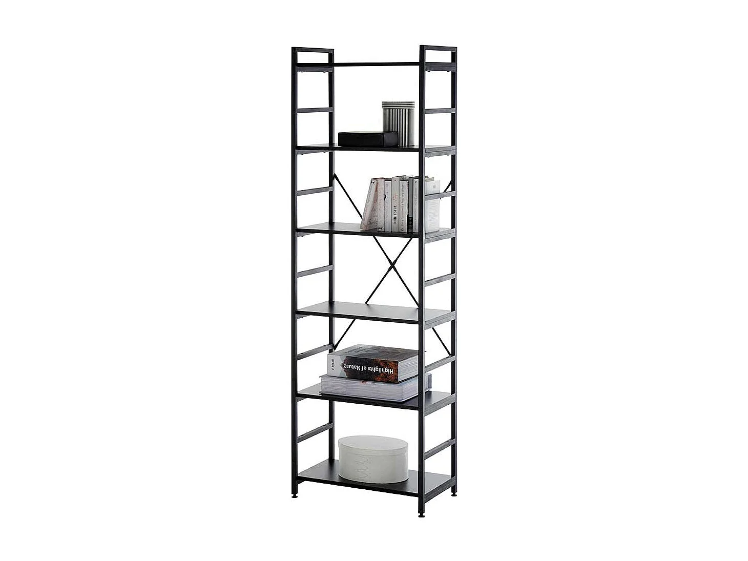 Industriestil Buecherregal in Schwarz 60 cm breit - unterschiedliche Höhen