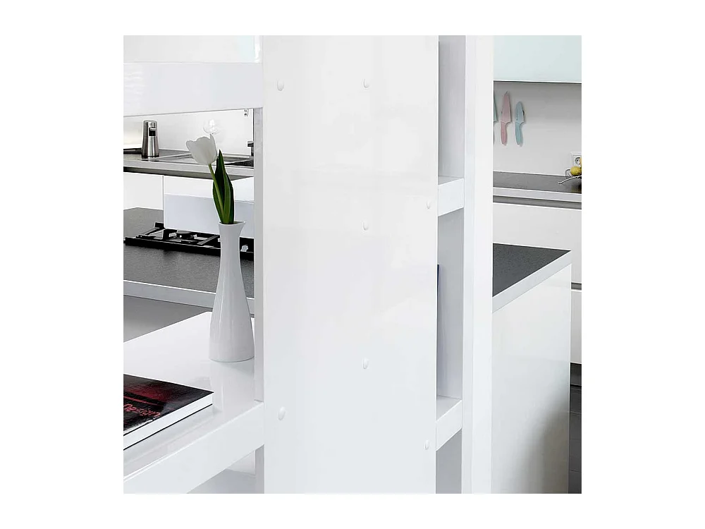 Wohnzimmer Regal 200 cm breit Hochglanz Weiß