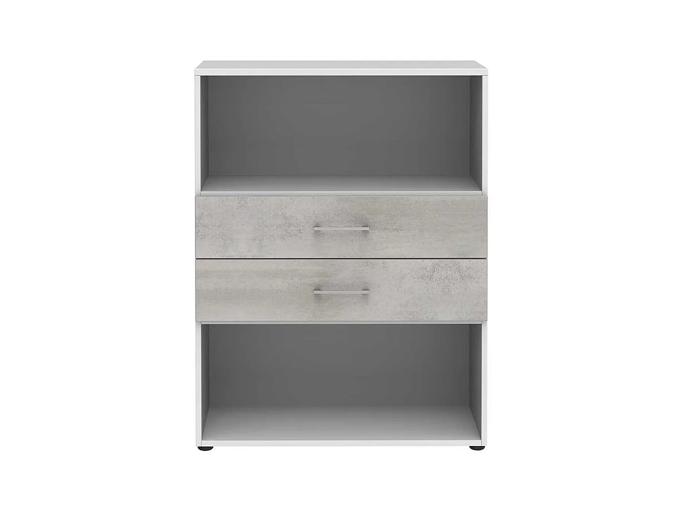 Kleines Ordnerregal mit zwei Schubladen 107 cm hoch