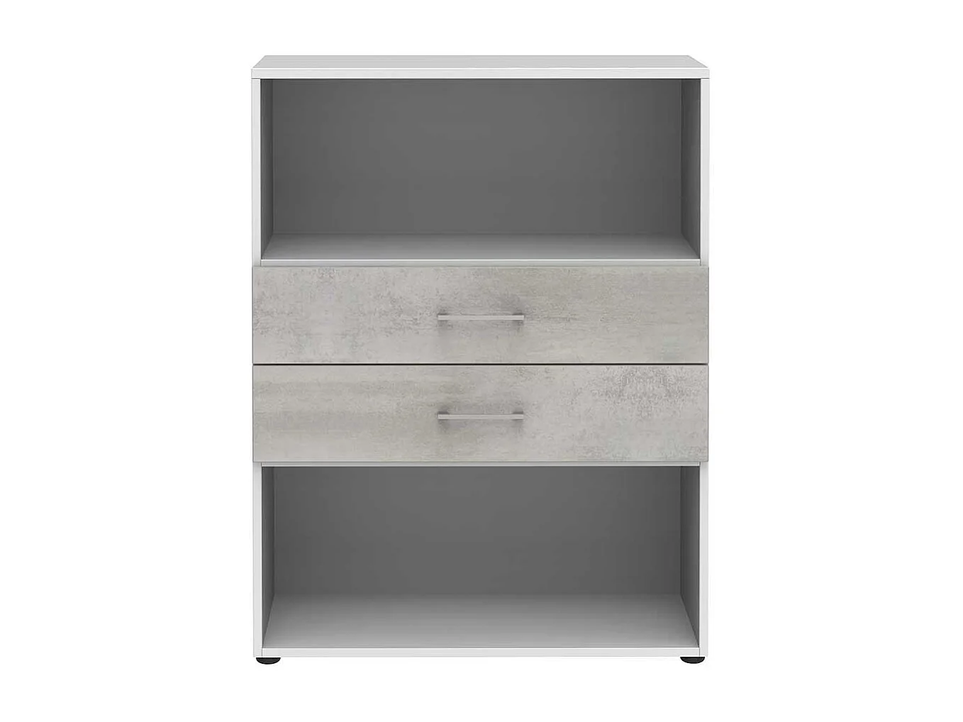 Kleines Ordnerregal mit zwei Schubladen 107 cm hoch