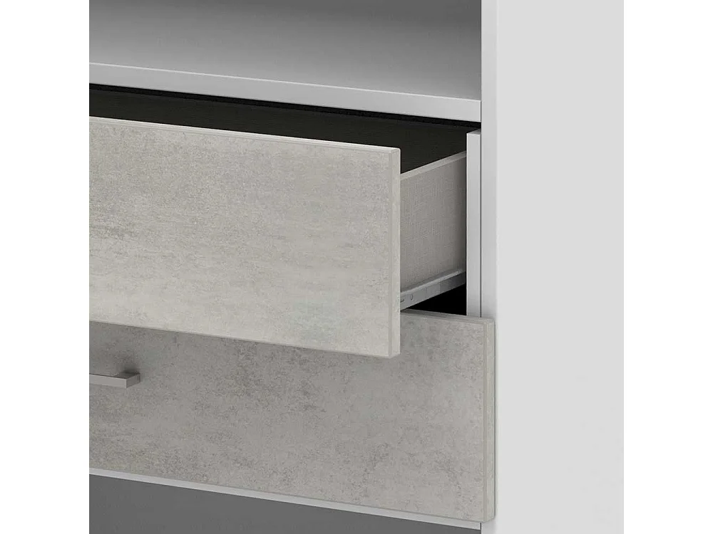 Kleines Ordnerregal mit zwei Schubladen 107 cm hoch