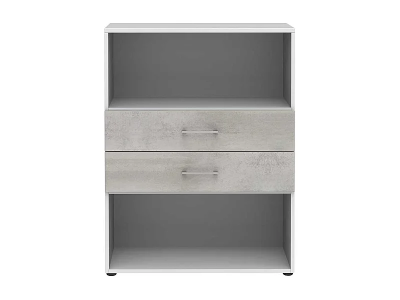 Kleines Ordnerregal mit zwei Schubladen 107 cm hoch