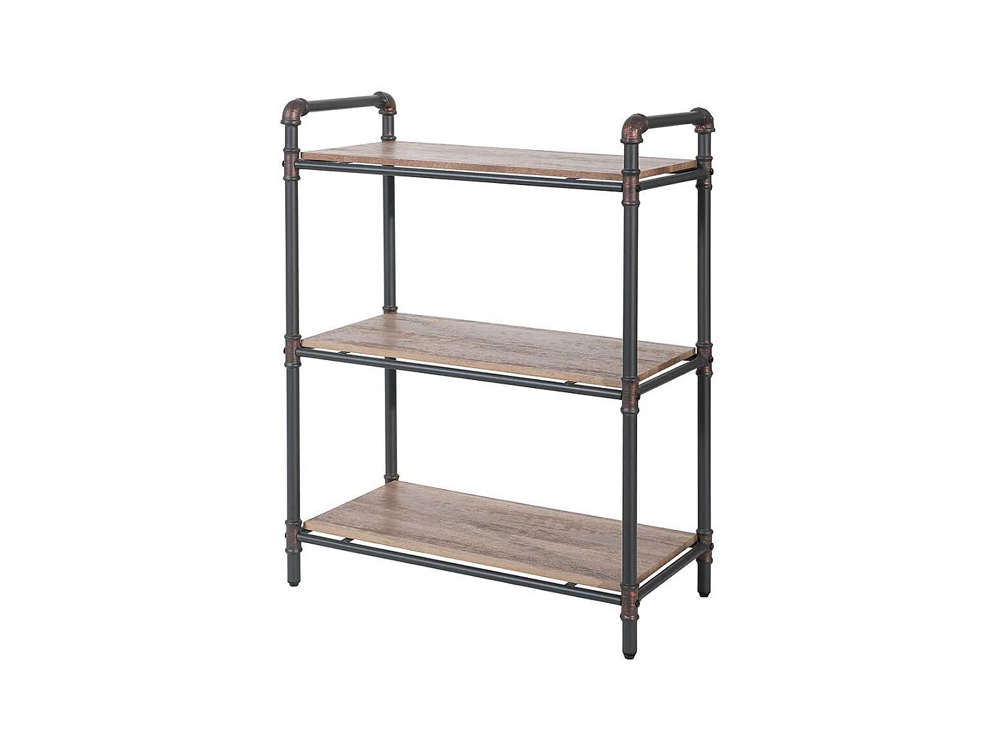 Raumteilerregale in Holz verwitterter Optik und Eisen 160 cm hoch (dreiteilig)