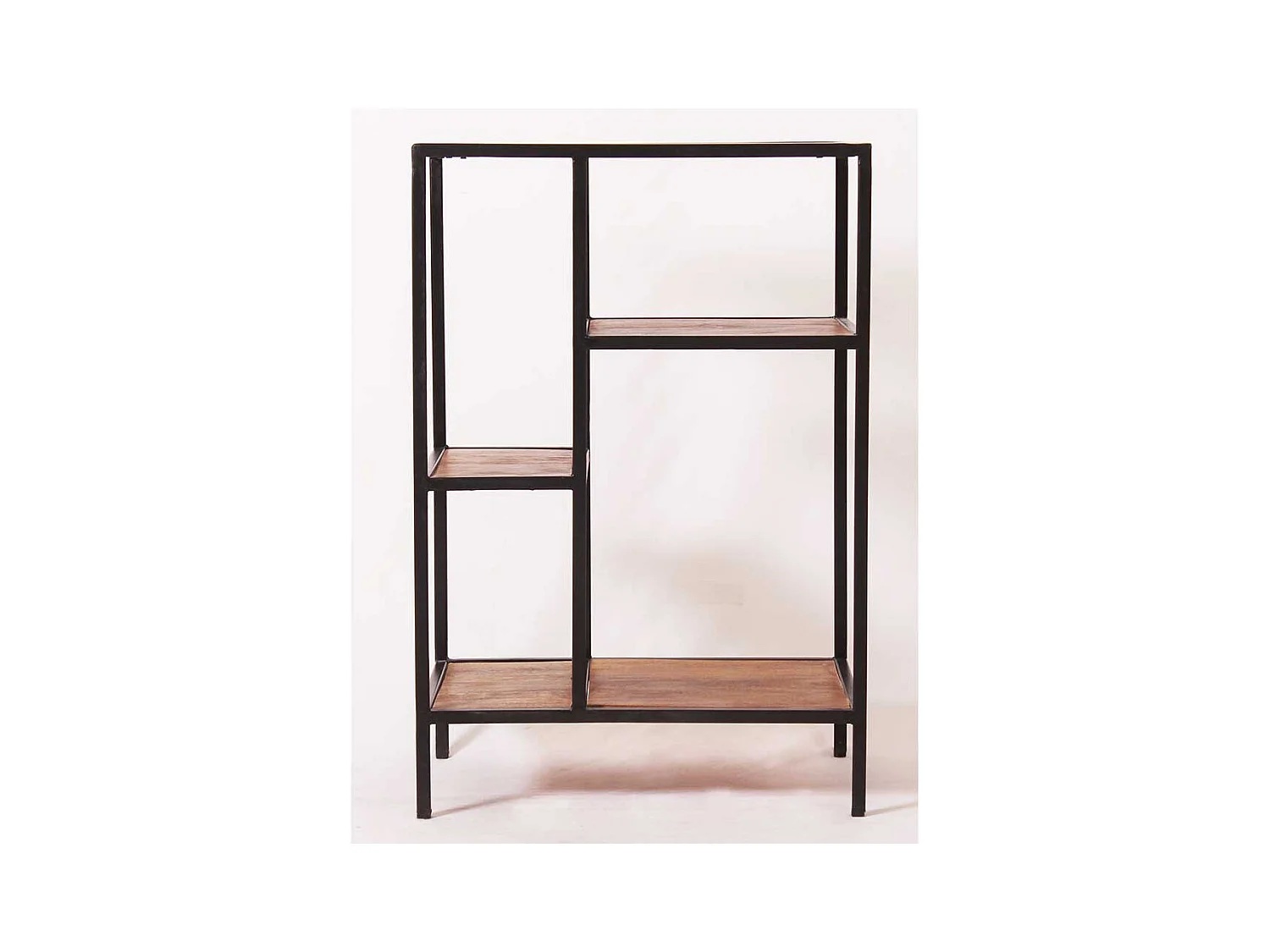 Regal aus Mangobaum Massivholz und Metall 50 cm breit