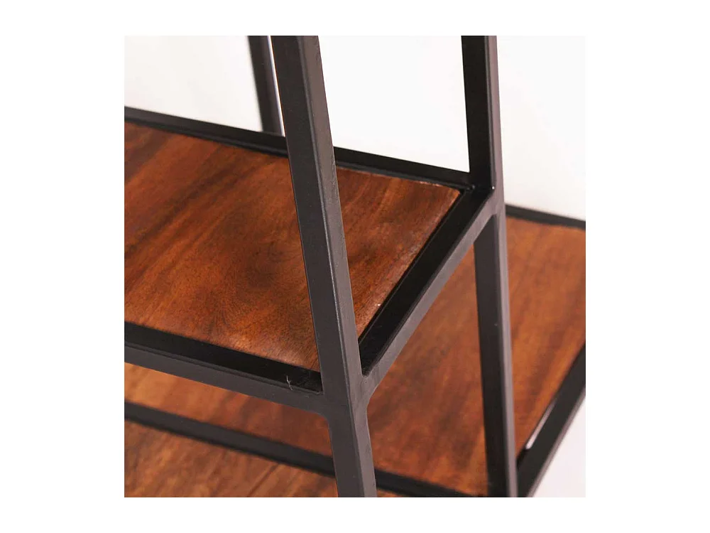 Regal aus Mangobaum Massivholz und Metall 50 cm breit