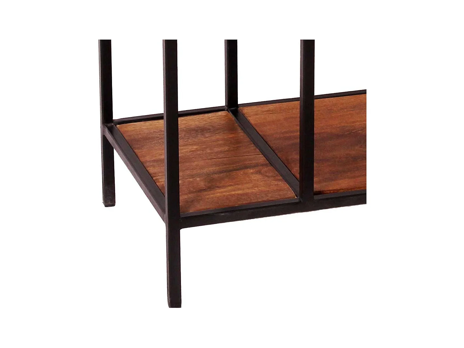 Regal aus Mangobaum Massivholz und Metall 50 cm breit