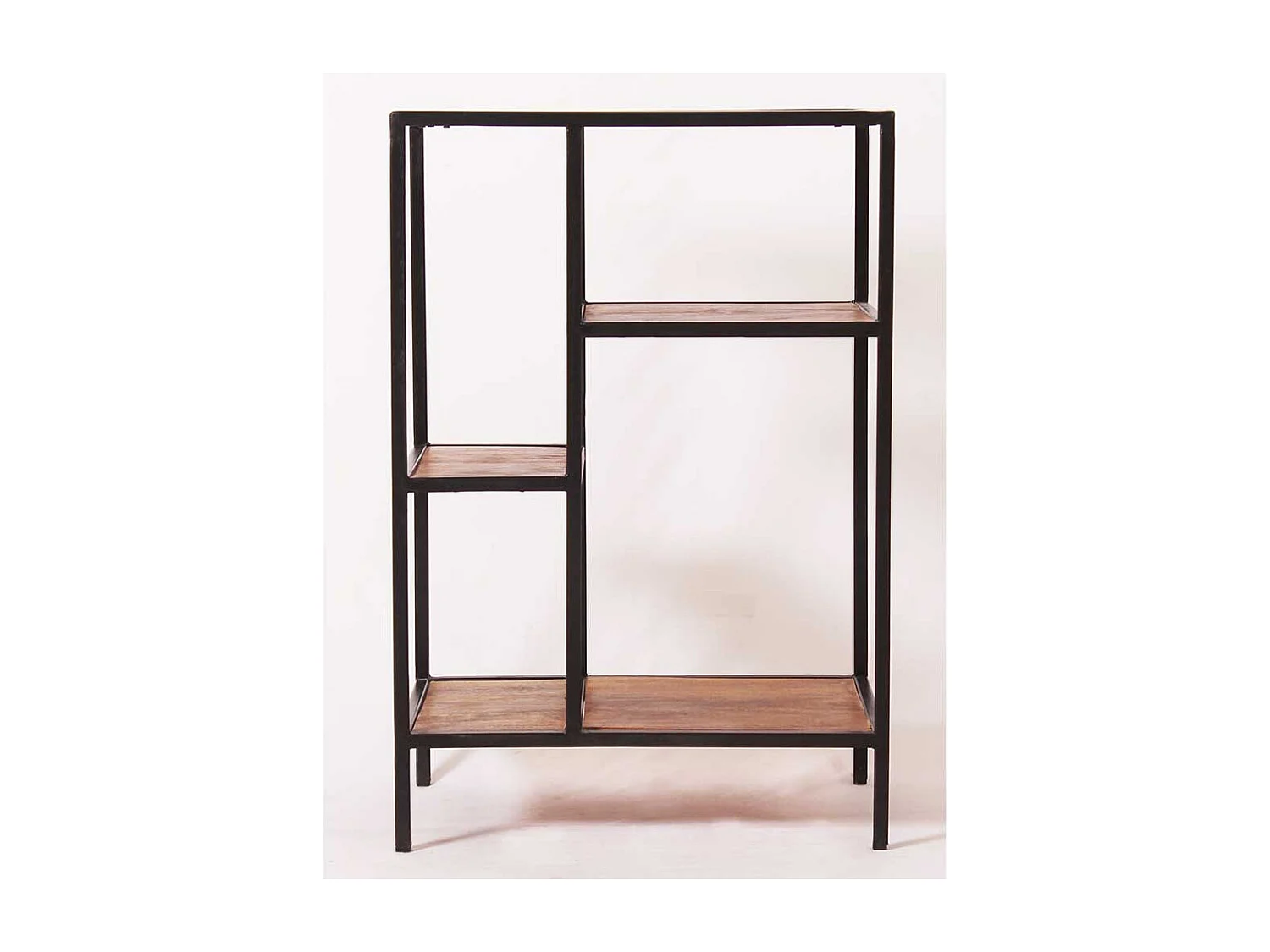 Regal aus Mangobaum Massivholz und Metall 50 cm breit