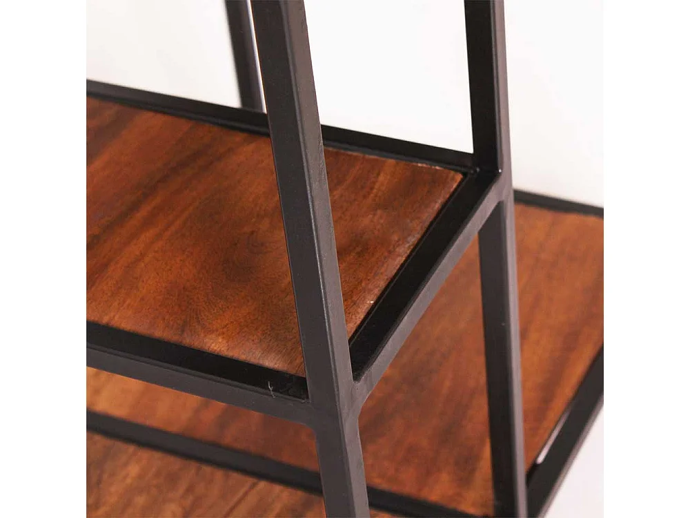 Regal aus Mangobaum Massivholz und Metall 50 cm breit