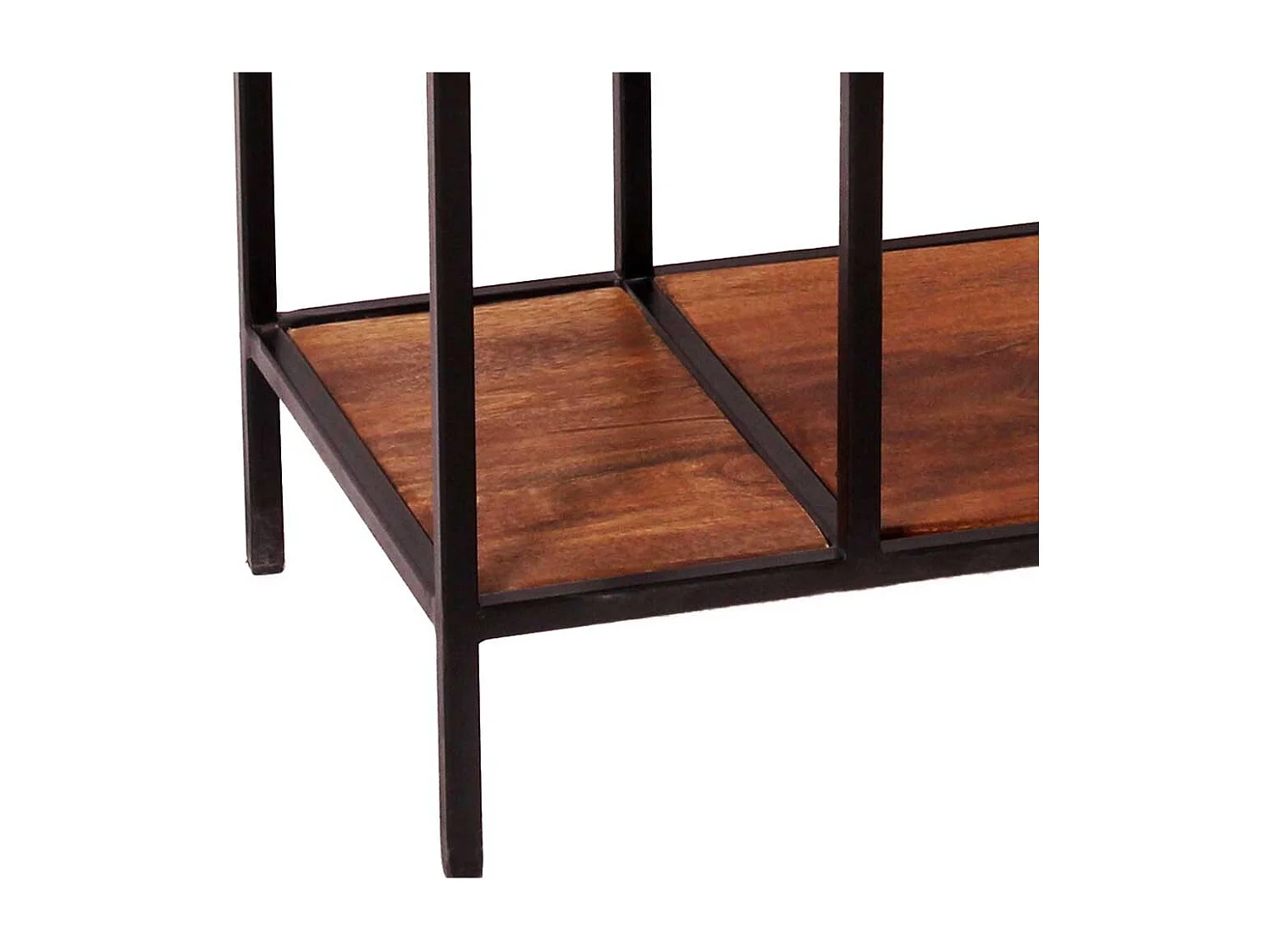 Regal aus Mangobaum Massivholz und Metall 50 cm breit