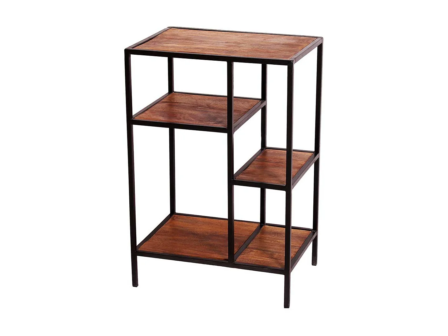 Regal aus Mangobaum Massivholz und Metall 50 cm breit