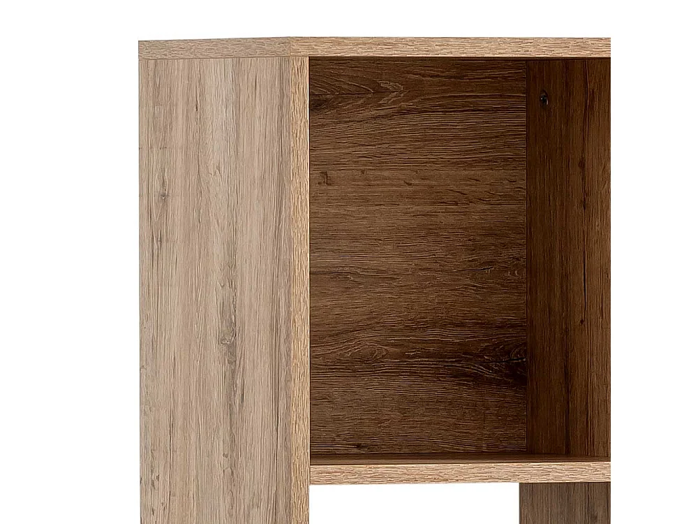 Standregal Büroregal mit vier offenen Fächern in Wildeichefarben