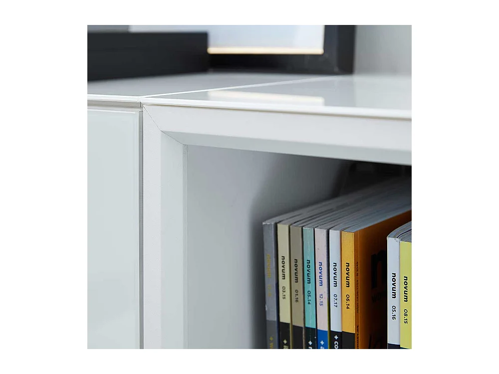 Weißes Regal 50 cm breit Glas beschichtet