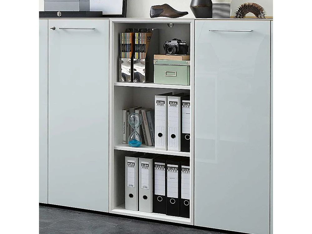 Weißes Regal 50 cm breit Glas beschichtet