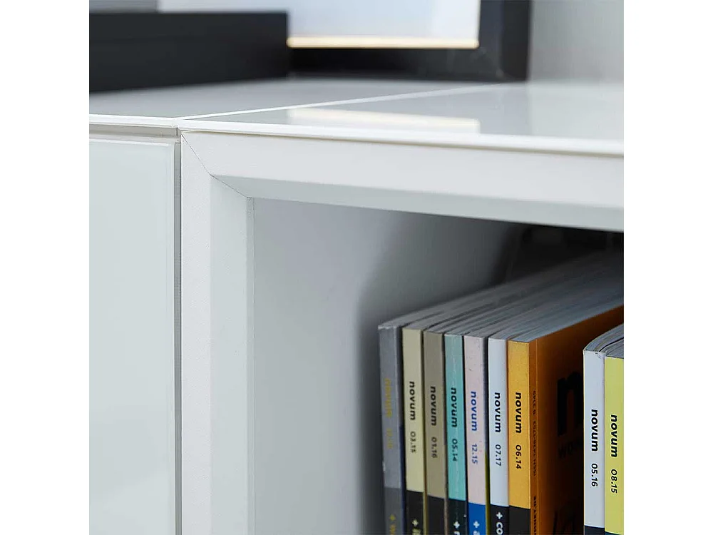 Weißes Regal 50 cm breit Glas beschichtet